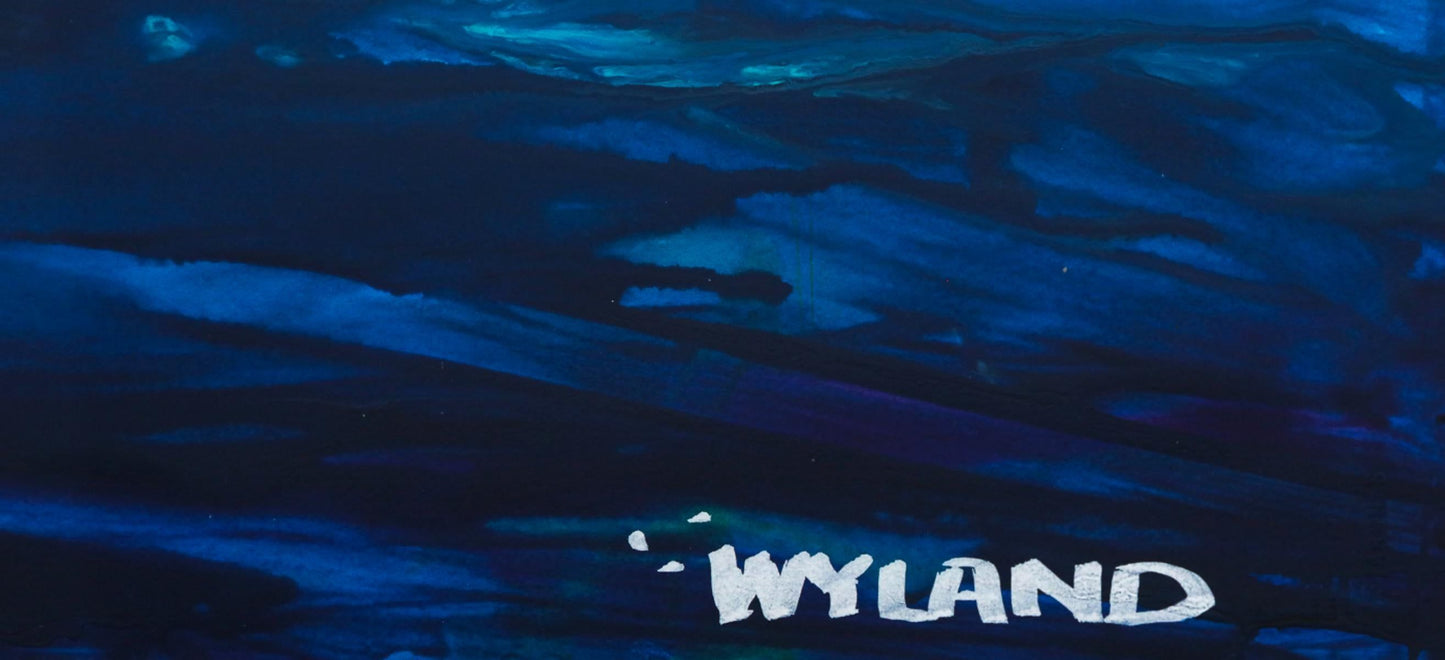 Wyland- Original Watercolor Painting on Deckle Edge Paper "Abstract"