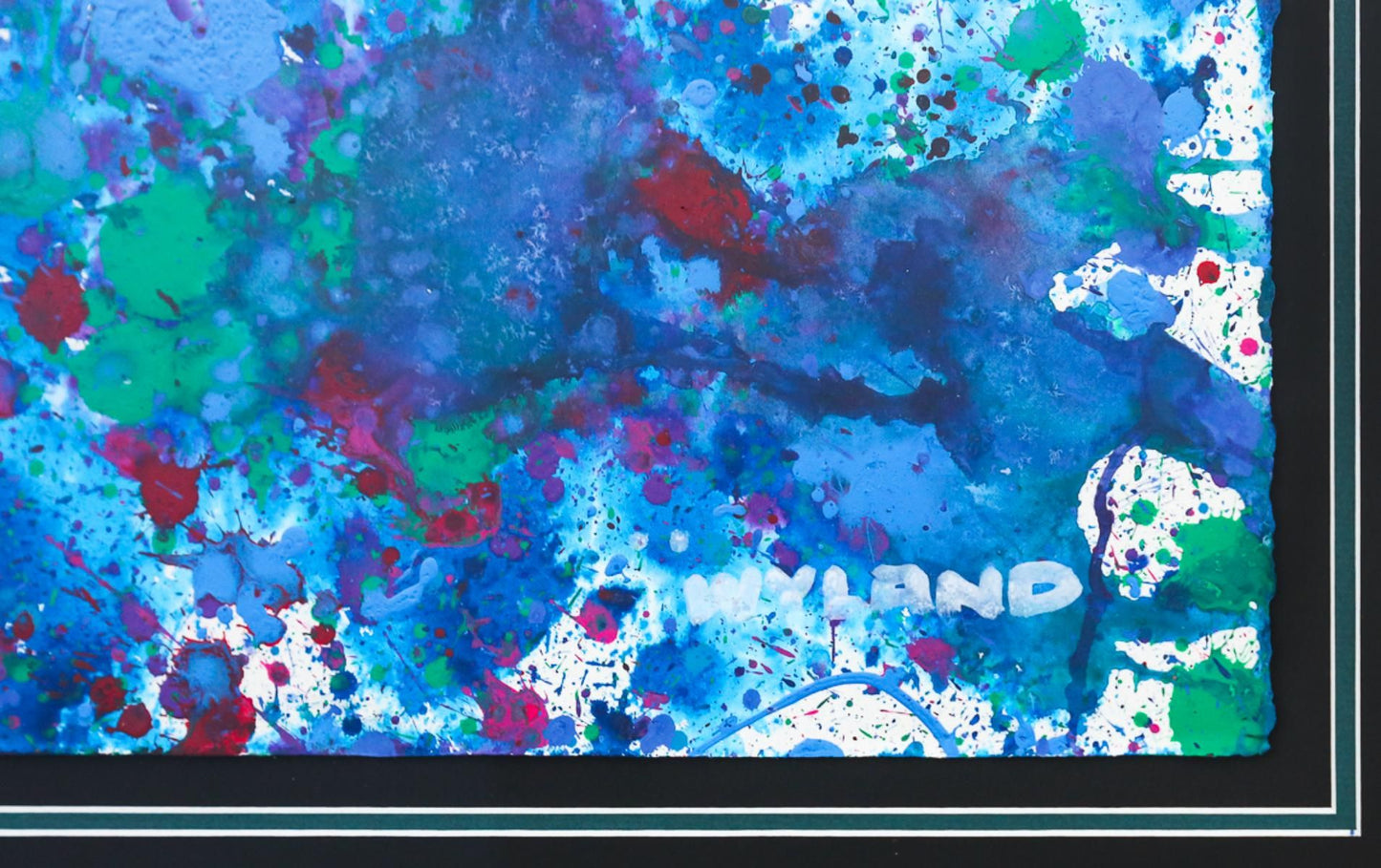 Wyland- Original Watercolor Painting on Deckle Edge Paper "Abstract Drip"