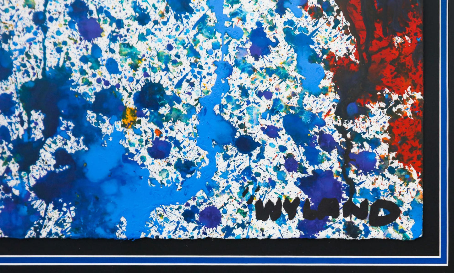 Wyland- Original Watercolor Painting on Deckle Edge Paper "Abstract Drip"