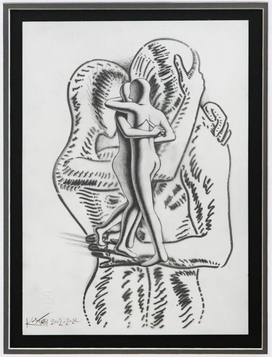 Mark Kostabi- Original Drawing on Paper "In Plain Sight"