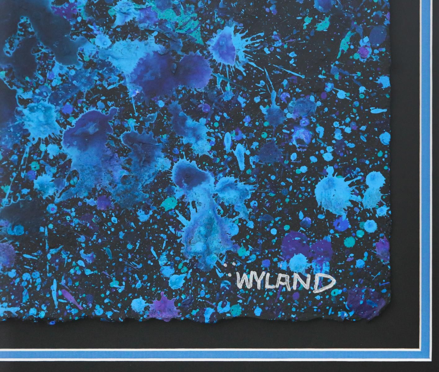 Wyland- Original Watercolor Painting on Deckle Edge Paper "Abstract Drip"