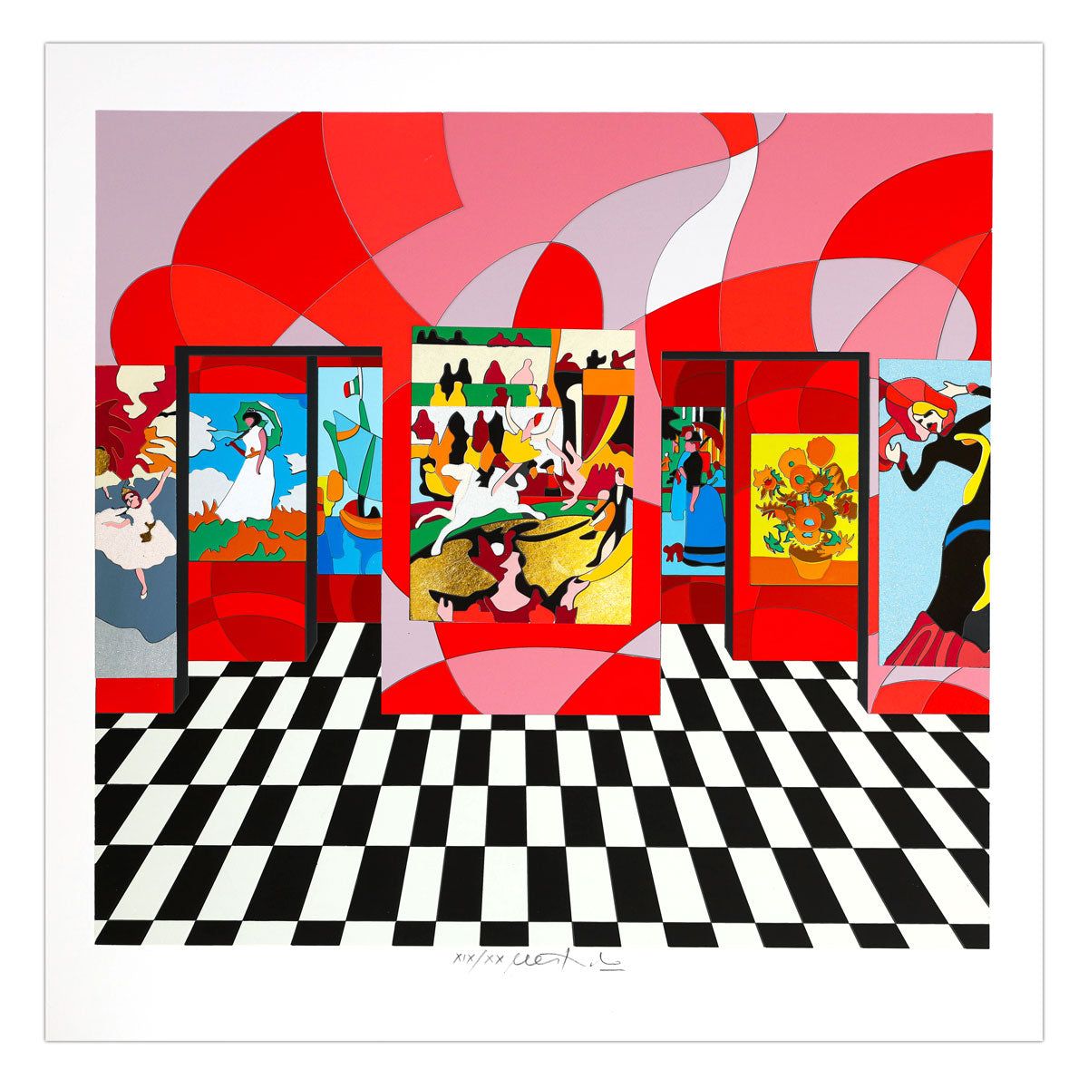 Ugo Nespolo- SIlkscreen on Paper "Venti Leggeri"