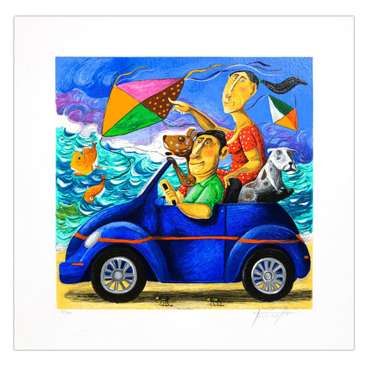 Pino Porcopio- SIlkscreen on Paper "Tra Onde E Aquiloni"