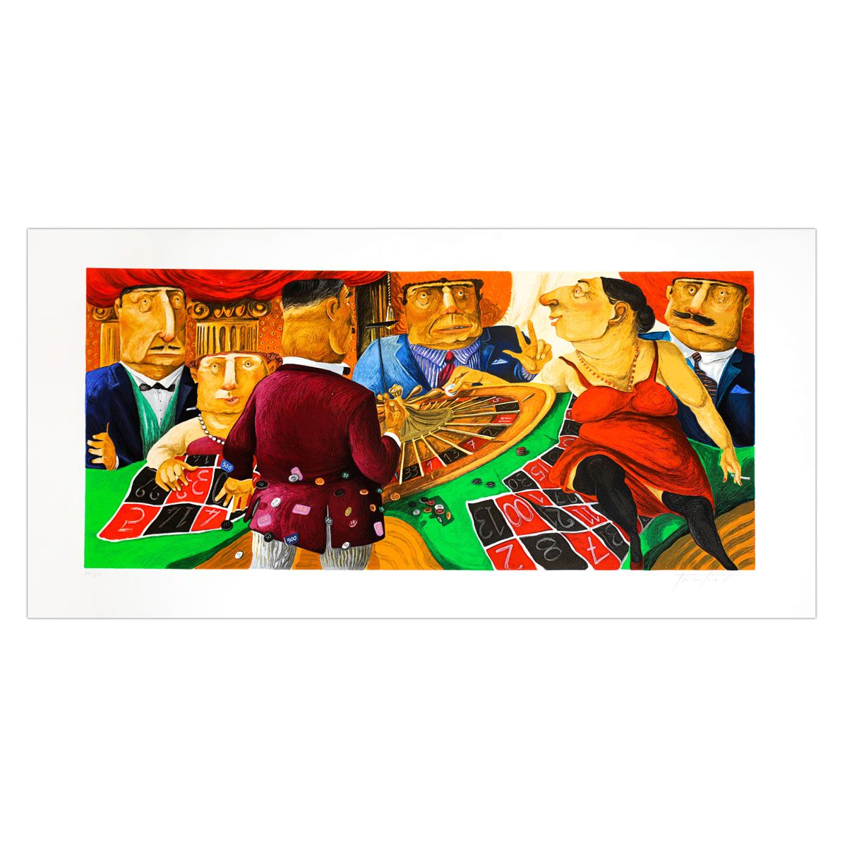 Pino Porcopio- SIlkscreen on Paper "Casino"