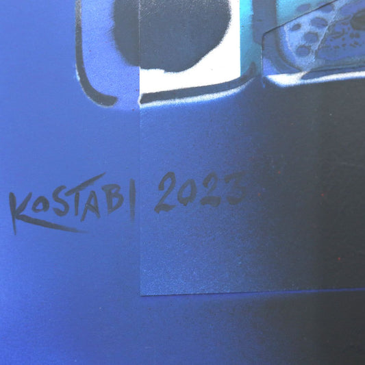 Mark Kostabi- Original Mixed Media on Paper "Crystallized Moment"