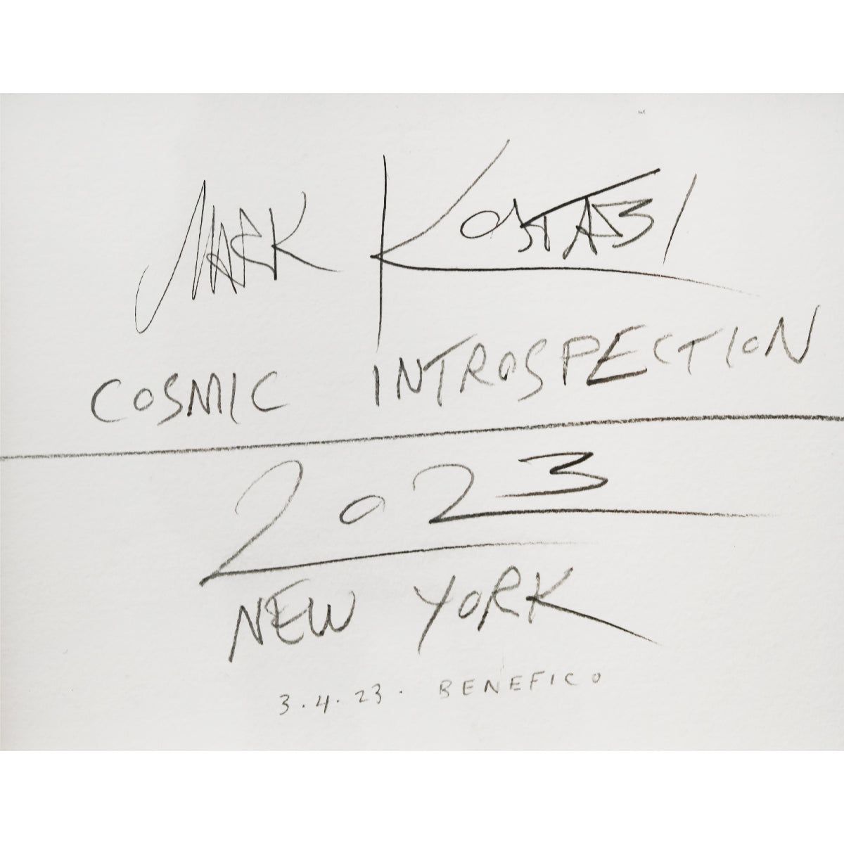 Mark Kostabi- Original Mixed Media on Paper "Cosmic Introspection"