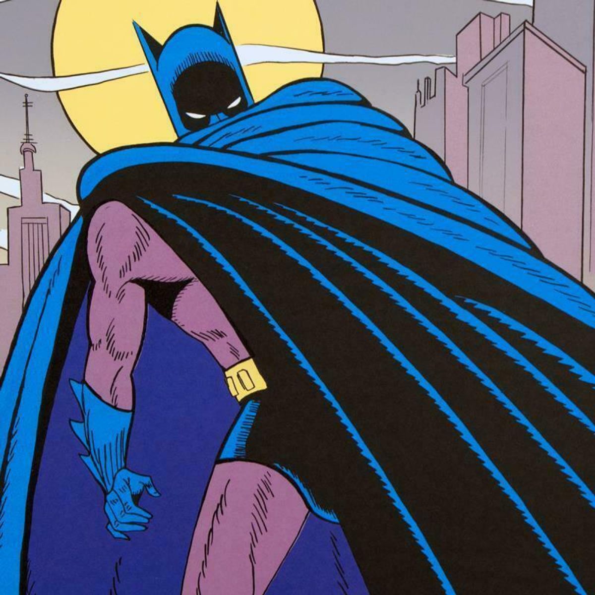Bob Kane (1915-1998)- Original Lithograph "Batman Over Gotham"