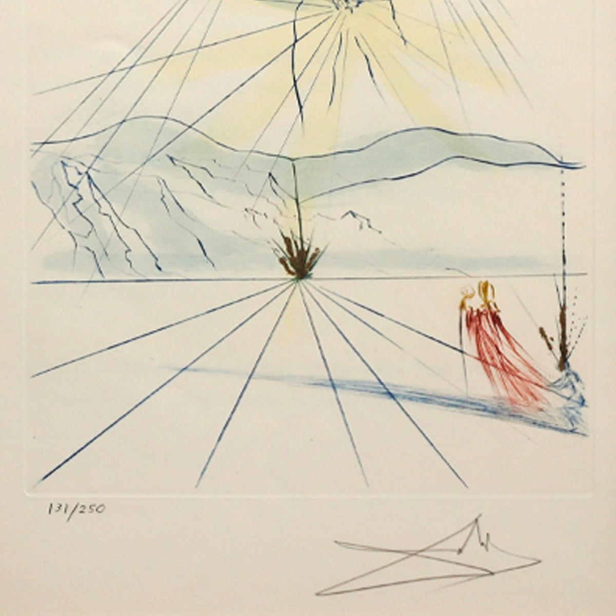 Salvador Dali- Original Lithograph "The Bridegroom Leaps from Song of Songs of Solomon portfolio"