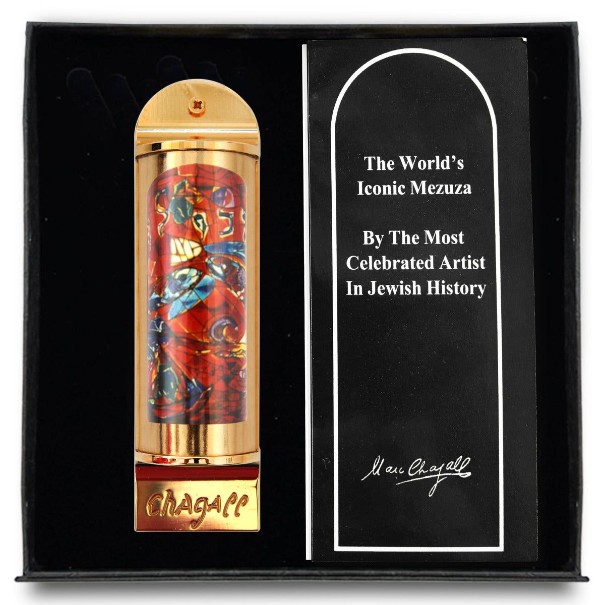 Marc Chagall- Mezuzah/ Silkscreen on 24K gold plated bronze "Zebulun"