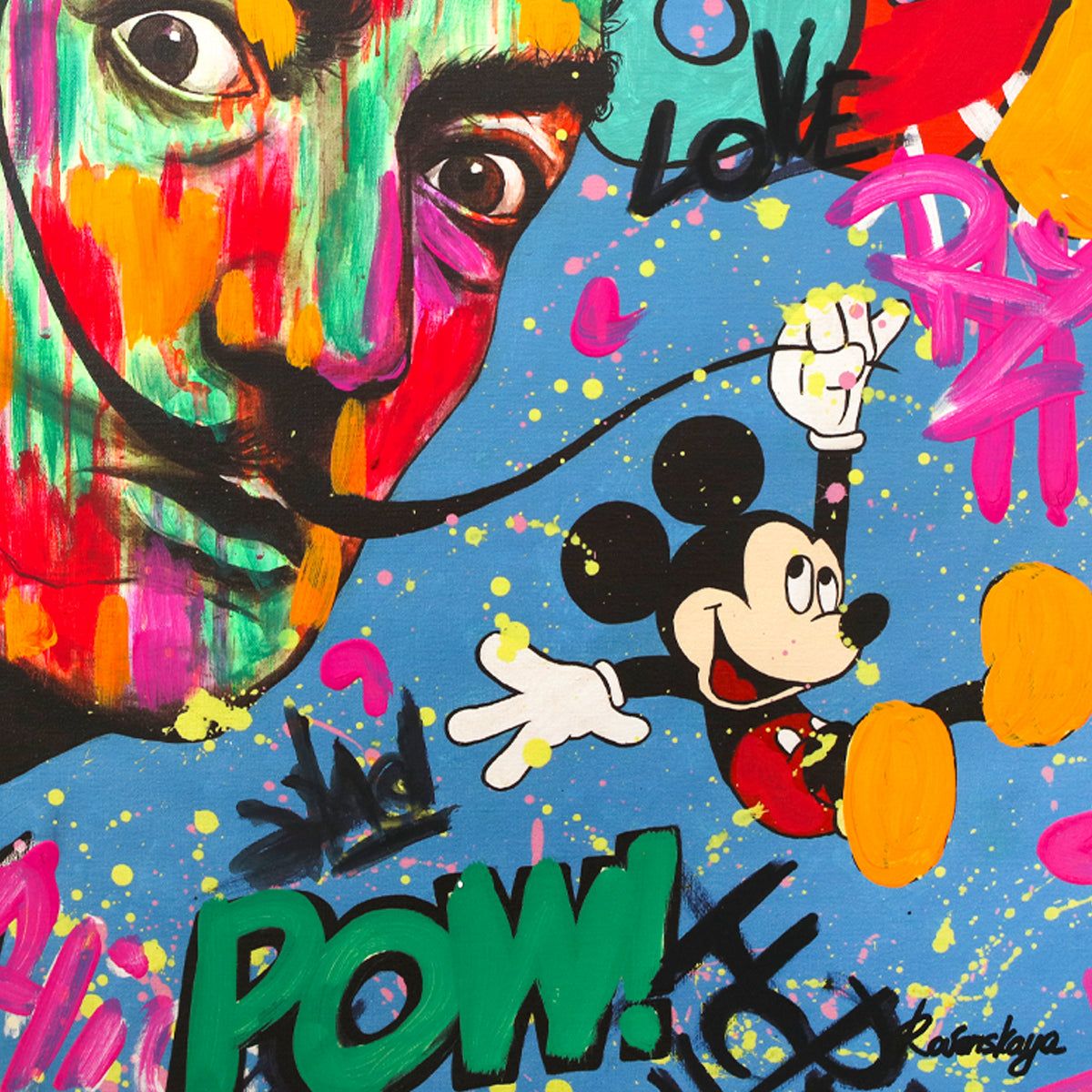 Nastya Rovenskaya- Mixed Media "Playing His Mustache"