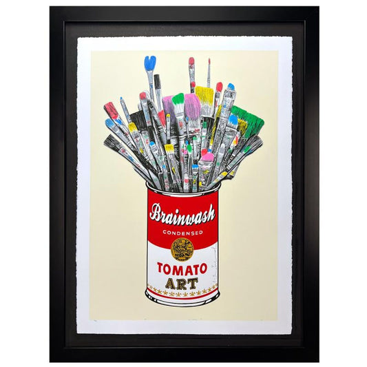 Mr. Brainwash- Unique and Hand-Finished Silk Screen "Tomato Pop (Off-White)"