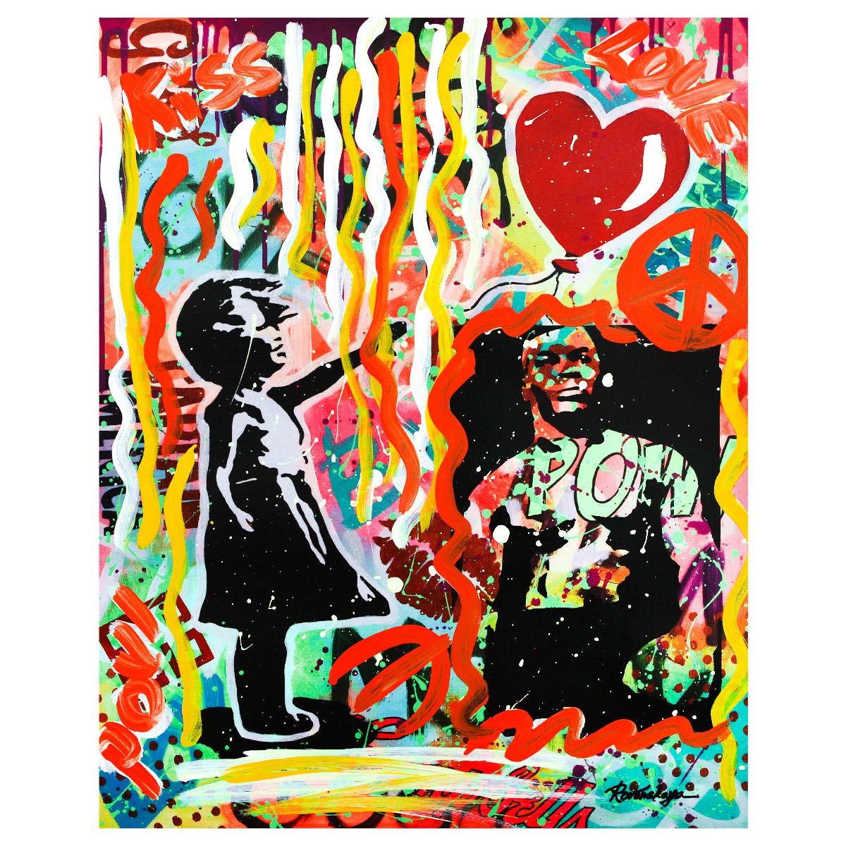 Nastya Rovenskaya- Mixed Media on Canvas "The Ballon"