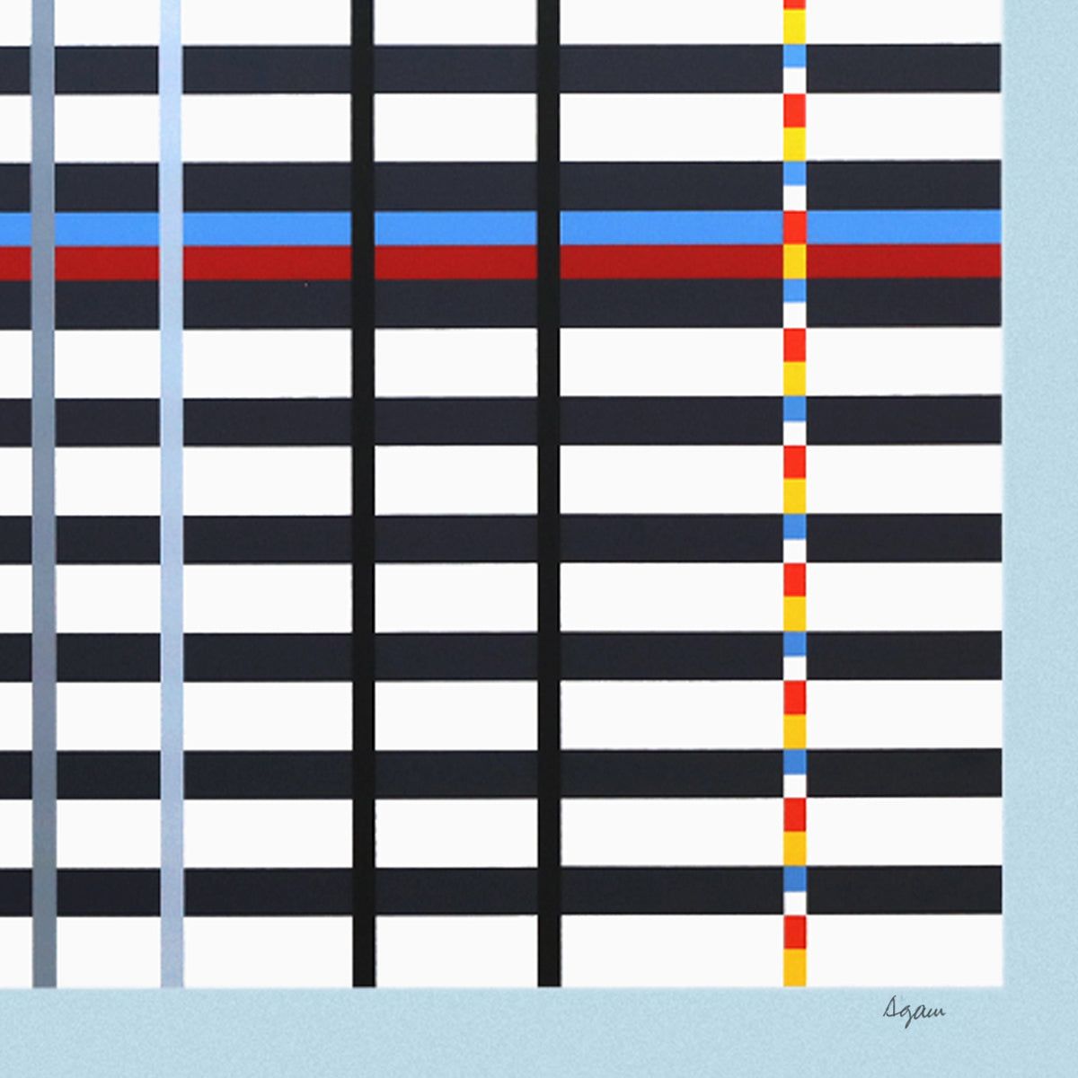 Yaacov Agam- Silkscreeen Serigraph "Homage to Mondrian"