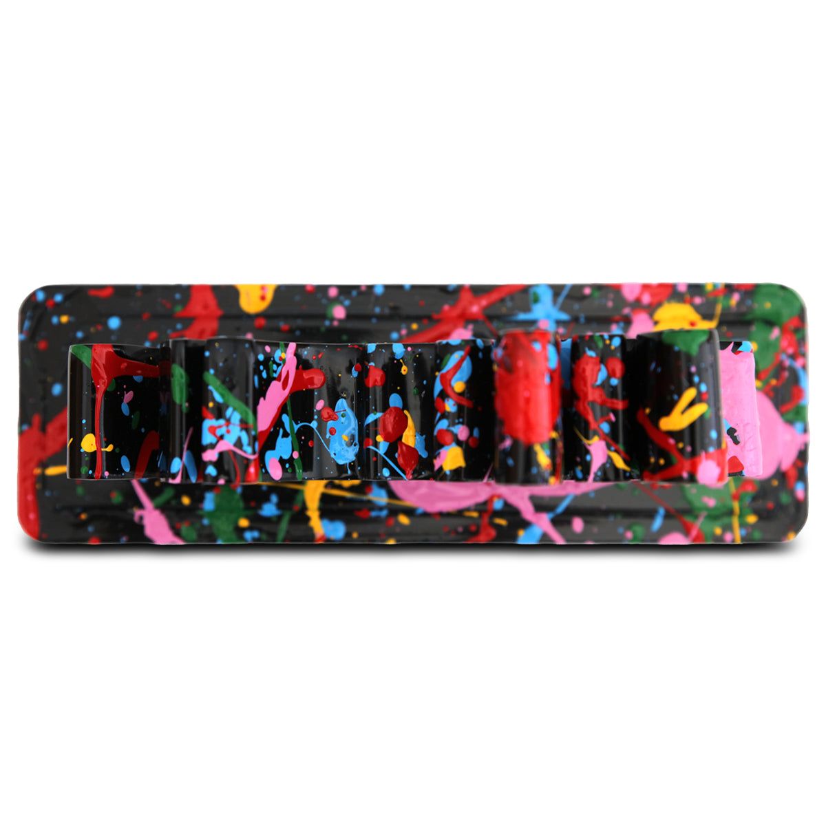 Mr Brainwash- Acrylic Dipped and Splashed Cast Resin Sculpture in Plexiglass Enclosure "Life Is Beautiful - Dipped Black Splash, 2020"