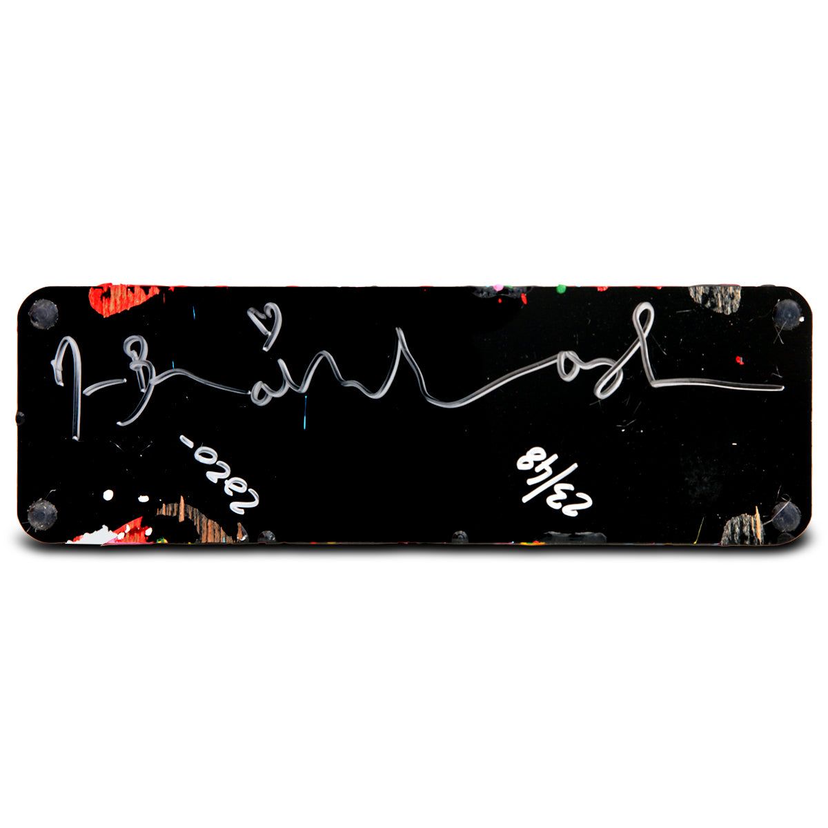 Mr Brainwash- Acrylic Dipped and Splashed Cast Resin Sculpture in Plexiglass Enclosure "Life Is Beautiful - Dipped Black Splash, 2020"