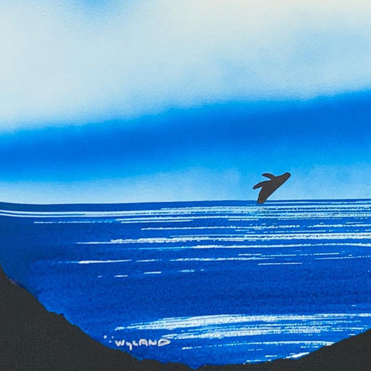 Wyland- Original Watercolor Painting on Deckle Edge Paper "Humpback"