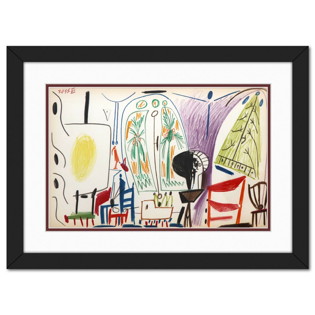 After Pablo Picasso- Lithograph on Rivoli paper "Carnet de Californie 32"
