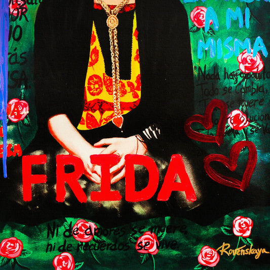 Nastya Rovenskaya- Original Mixed Media on Canvas "Frida Kahlo"