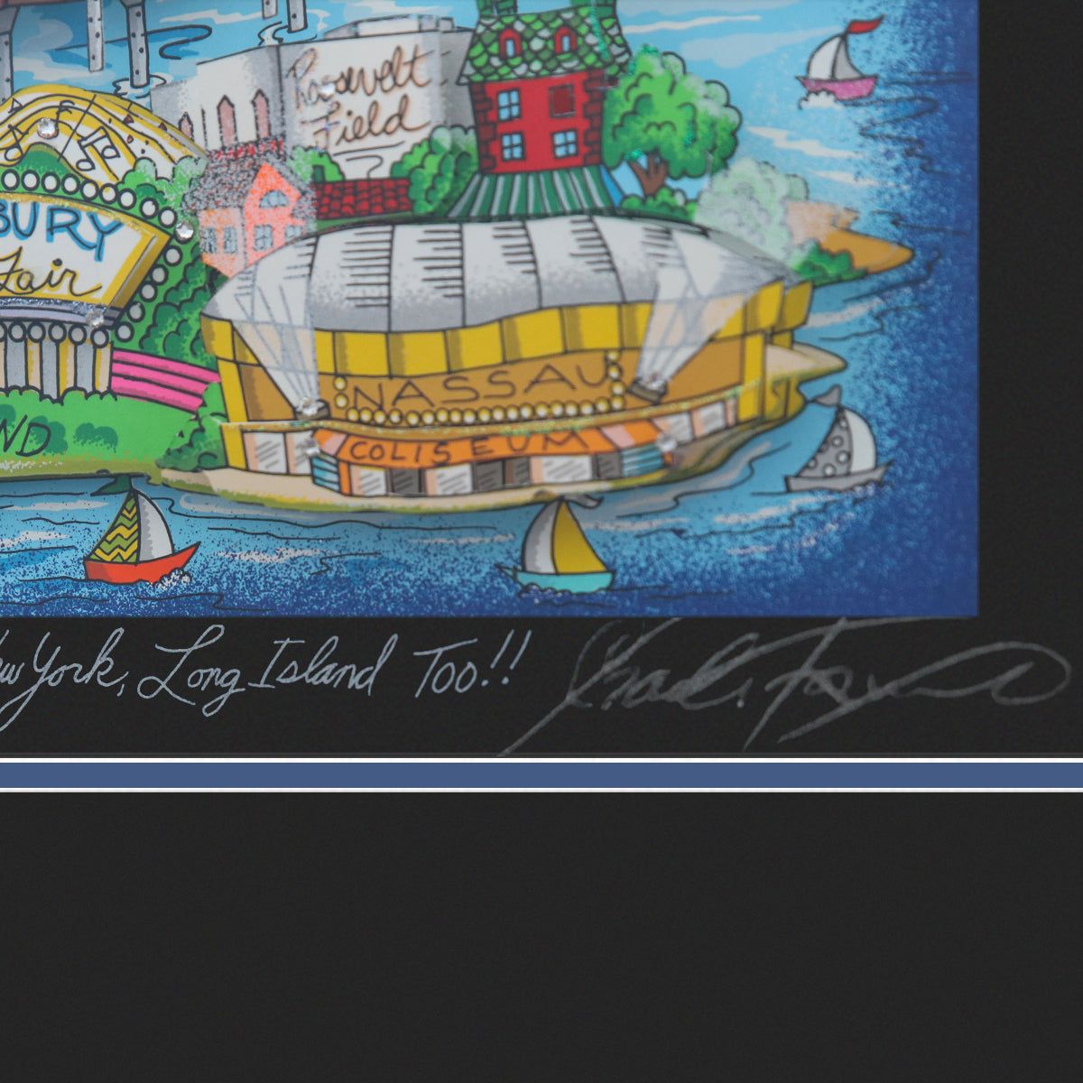 Charles Fazzino- 3D Construction Silkscreen Serigraph "There's Music: New Jersey, New York, Long Island Too!!"