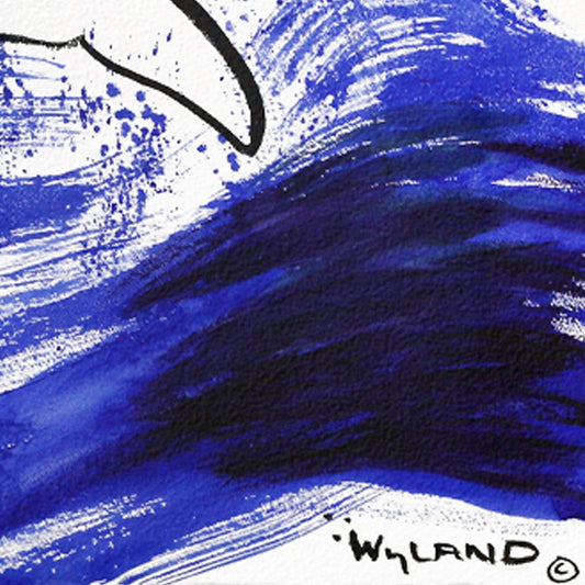 Wyland- Original Sumi Ink Painting "Dolphins"