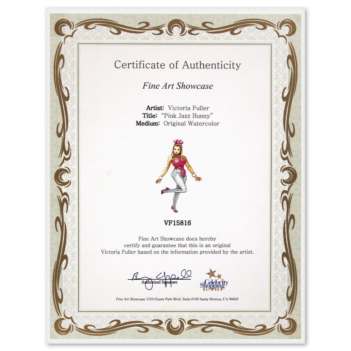 Victoria Fuller- Original Watercolor "Pink Jazz Bunny"