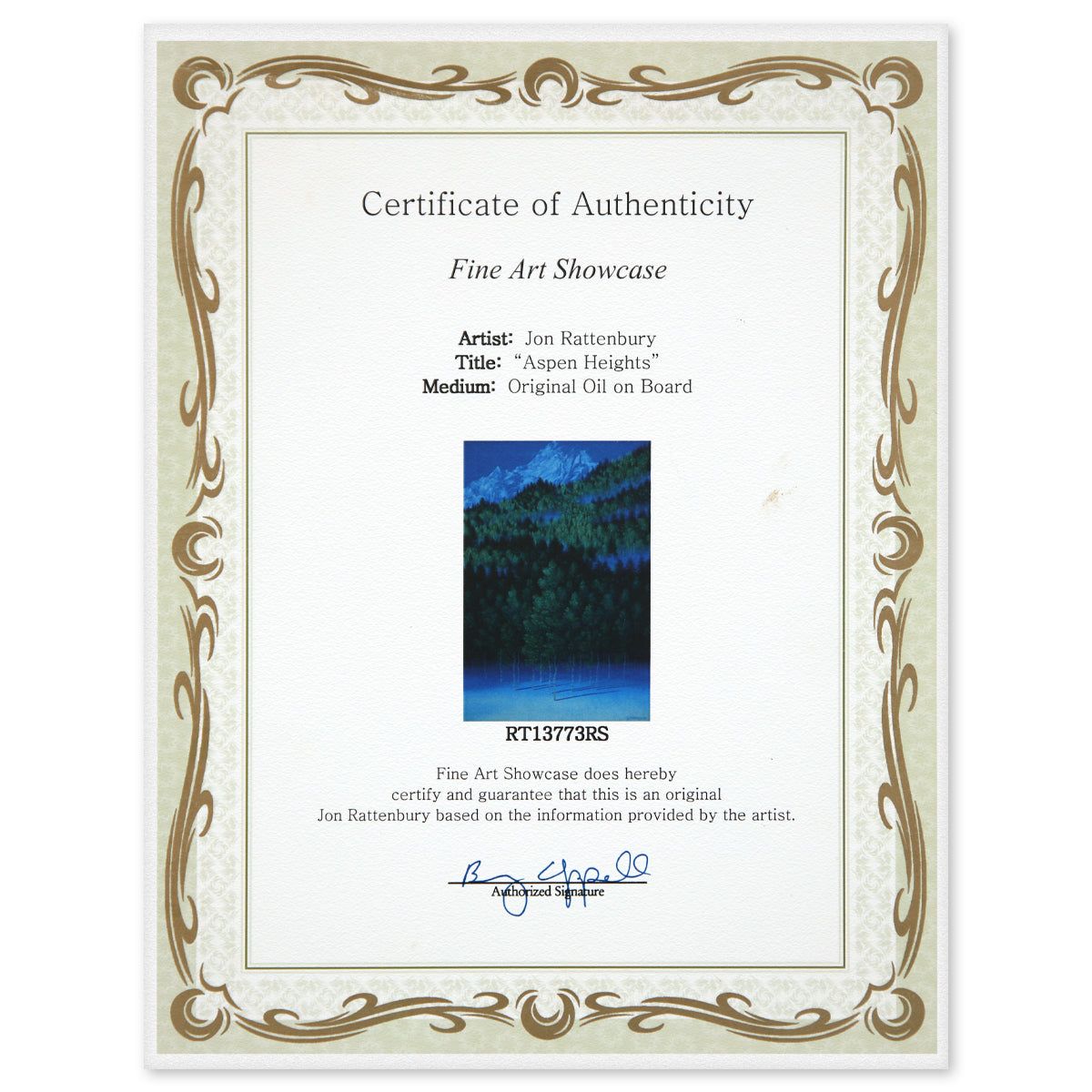 Jon Rattenbury- Original Oil on Board "Aspen Heights"