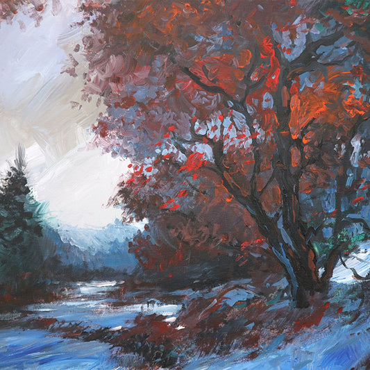 Michael Schofeeld- Original Oil on Canvas "Winter's Arrival"