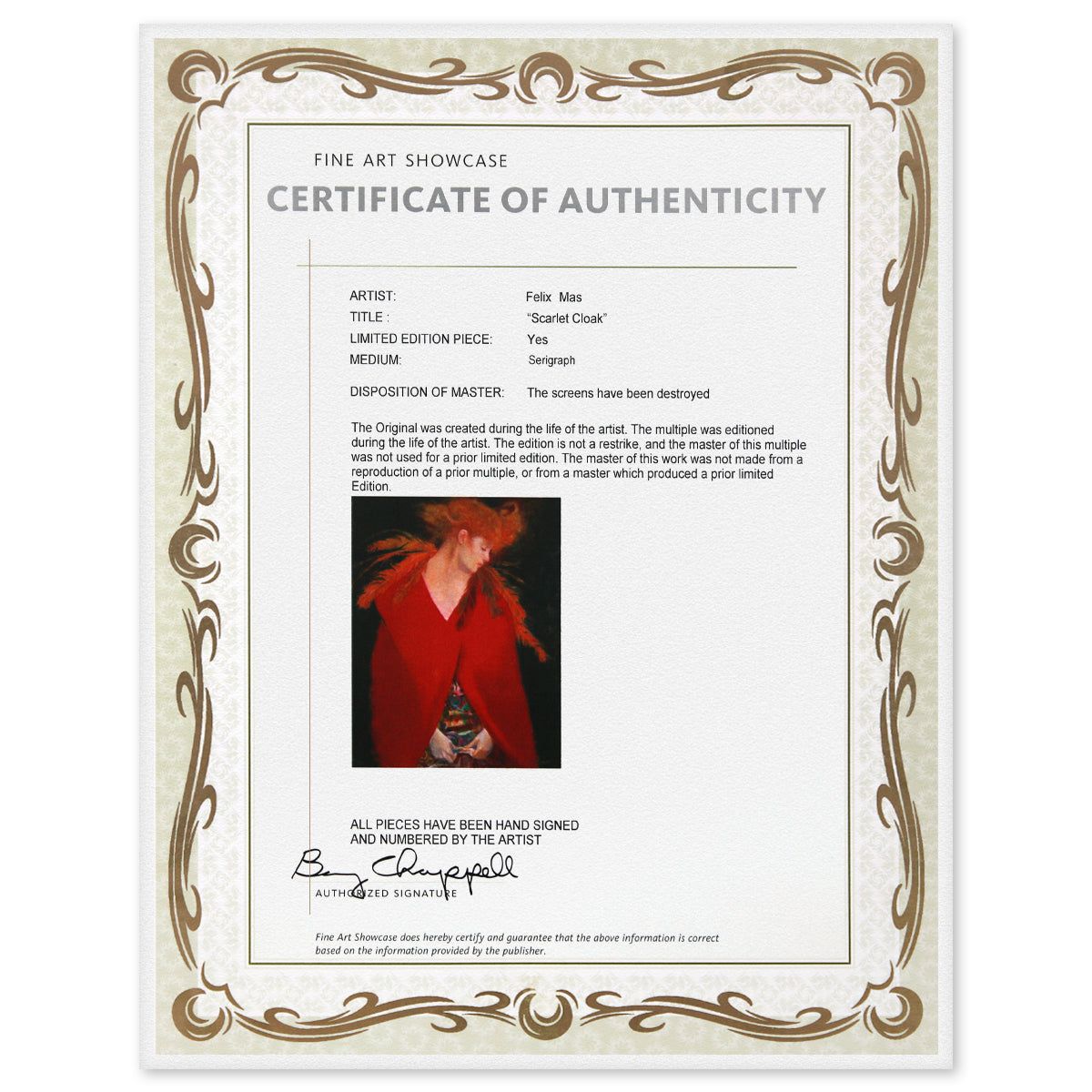 Felix Mas- Serigraph "Scarlet Cloak"