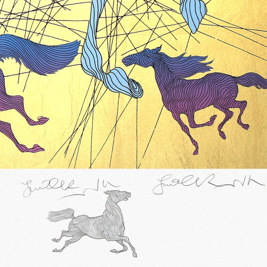 Guillaume Azoulay- Gold Leaf Serigraph "Les Champions"