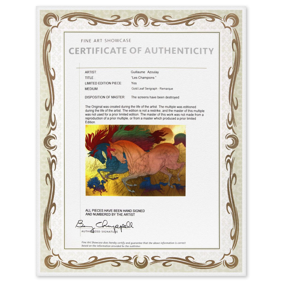 Guillaume Azoulay- Gold Leaf Serigraph "Les Champions"