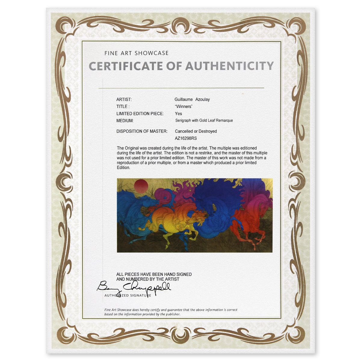 Guillaume Azoulay- Serigraph with Gold Leaf Remarque "Winners"