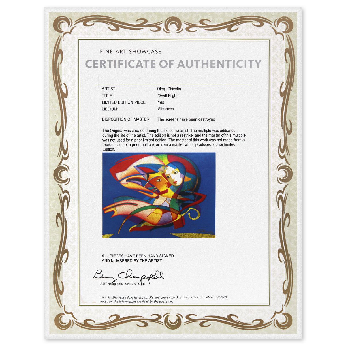 Oleg Zhivetin- Silkscreen "Swift Flight"