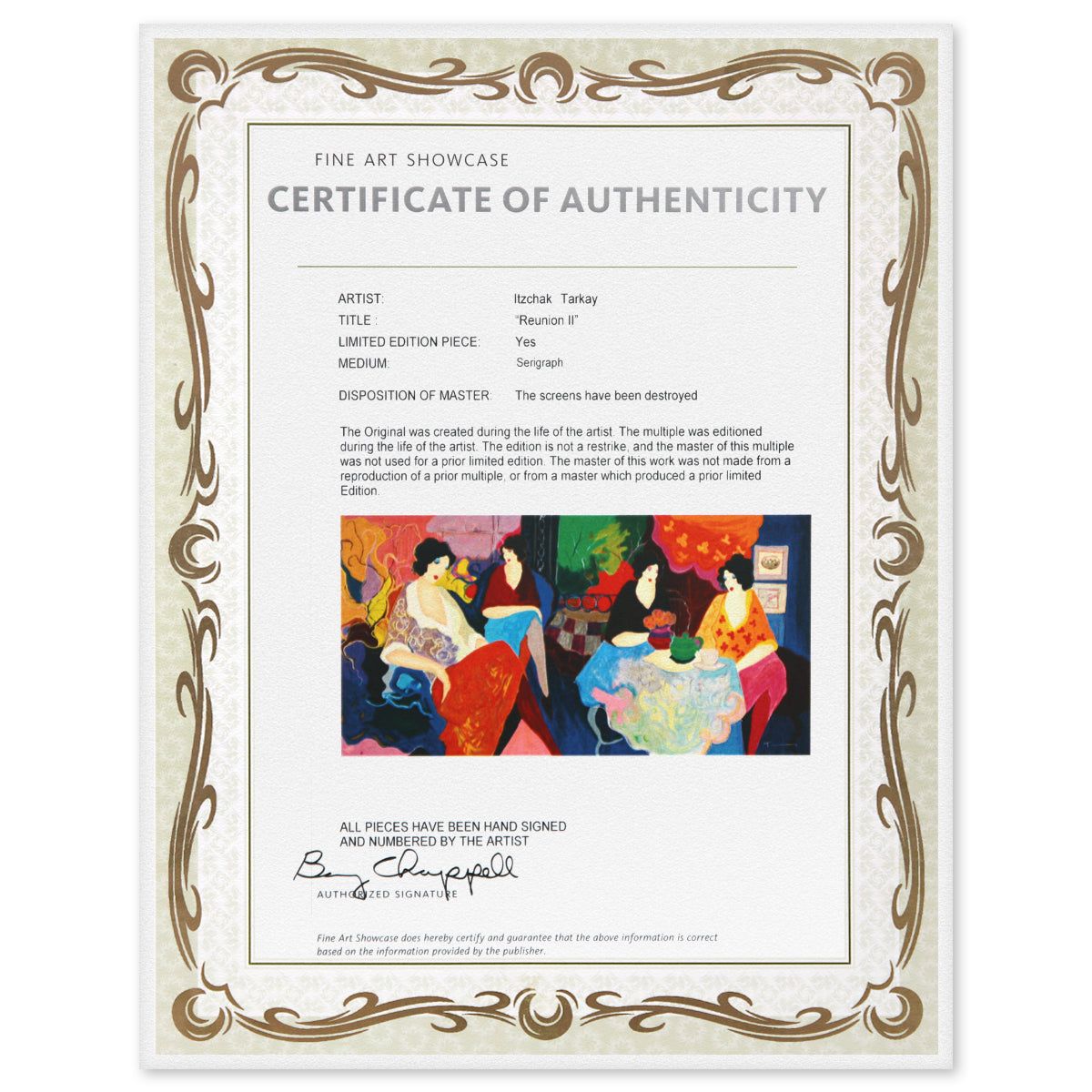 Itzchak Tarkay- Serigraph "Reunion ll"