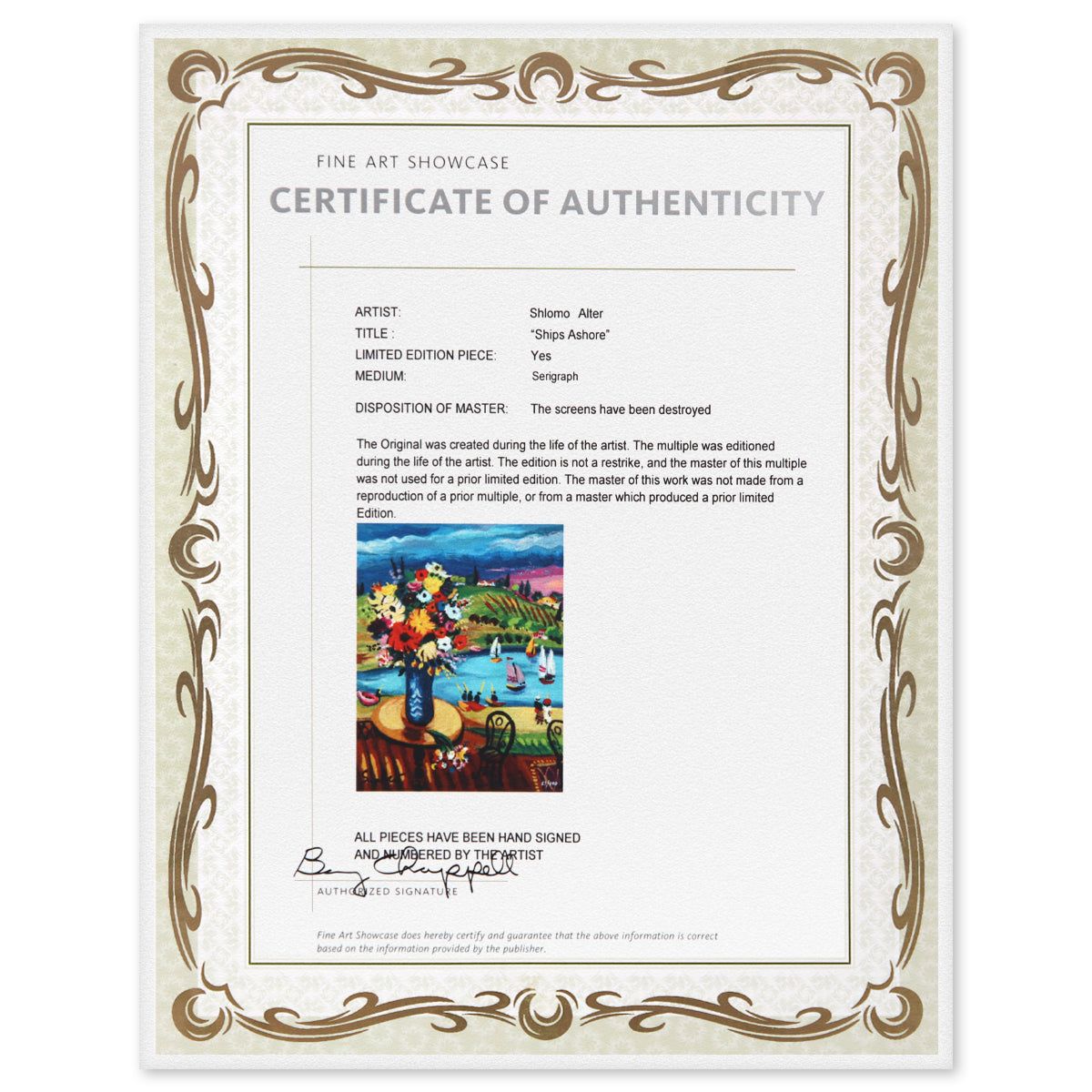 Shlmo Alter- Serigraph "Ships Ashore"