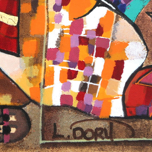 Dorit Levy- Hand Embelished Serigraph on Canvas "Folklore"