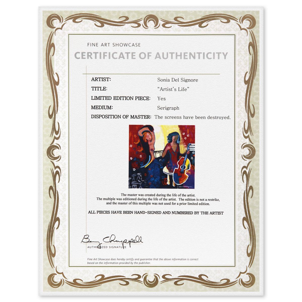 Sonia Del Signore- Serigraph "Artist's Life"