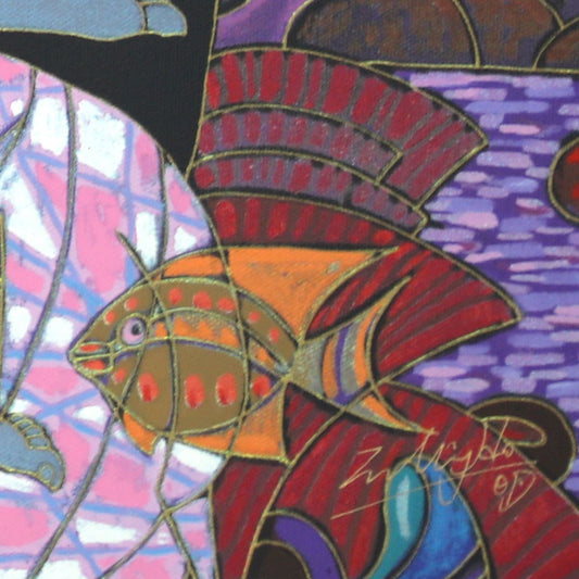 Zu Ming Ho- Silkscreen "Pink Coral"