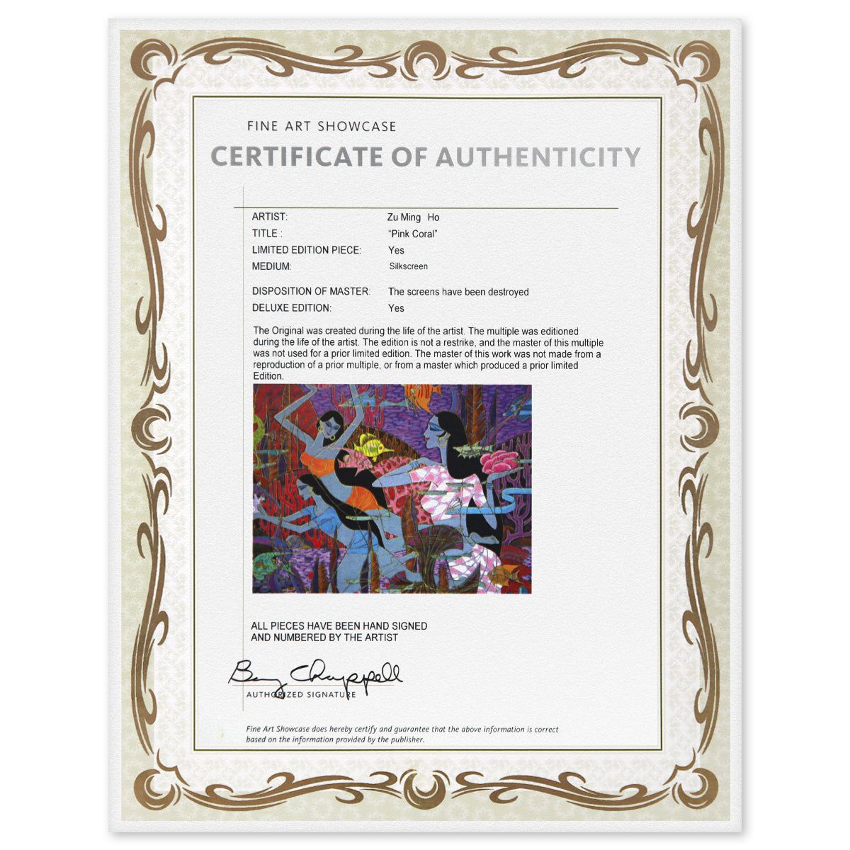 Zu Ming Ho- Silkscreen "Pink Coral"