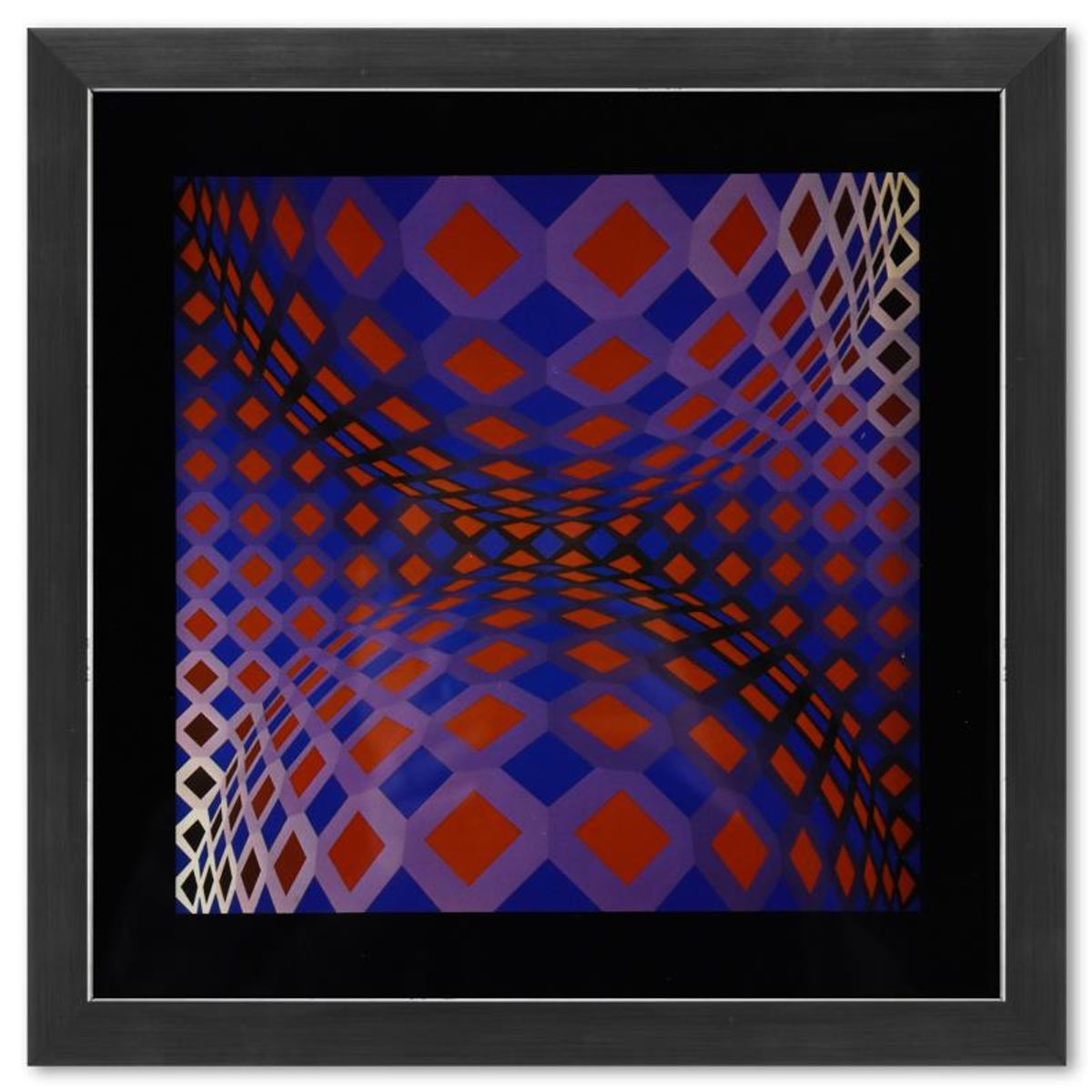 Victor Vasarely (1908-1997), "Ondocto - X de la serie Structures Universelles De L'Octogone" Framed 1975 Heliogravure Print with Letter of Authenticity