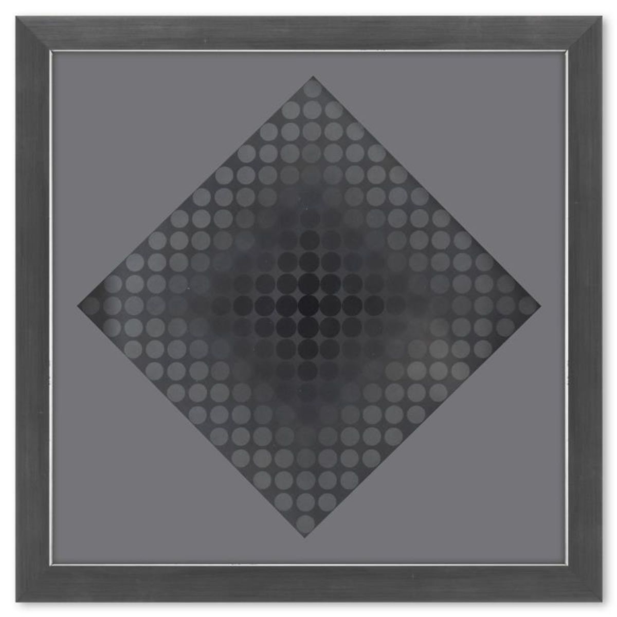 Victor Vasarely (1908-1997), "Goyo - SZ et Goyo - EZ de la serie CTA - 102 (Diptych)" Framed 1971 Heliogravure Prints with Letter of Authenticity