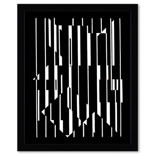Victor Vasarely (1908-1997), "Leyre-II et Altair de la serie Lineaires (Diptych)" Framed 1973 Heliogravure Prints with Letter of Authenticity