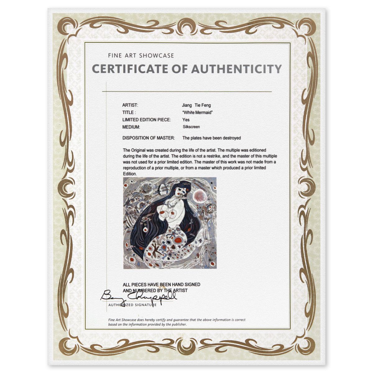 Jian Tie Feng- Silkscreen "White Mermaid"