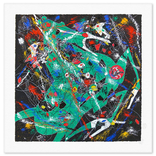 Jian Tie Feng- Silkscreen "The Green Horse"