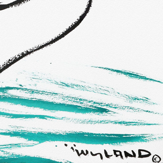 Wyland- Original Sumi Ink Painting "Dolphin"