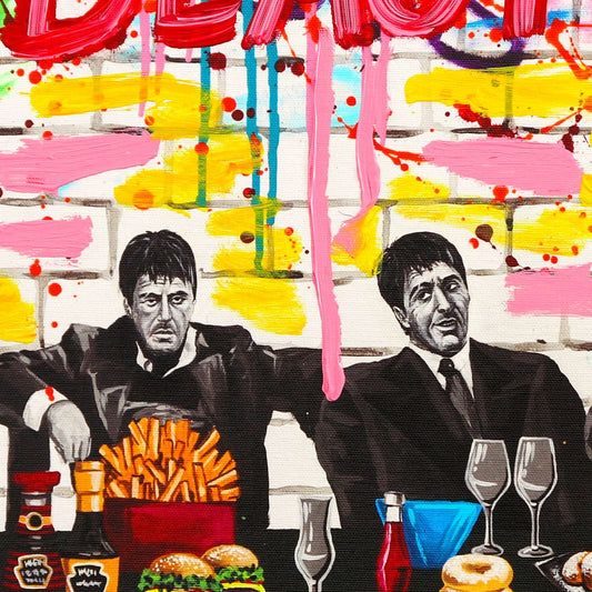 Nastya Rovenskaya- Original Mixed Media on Canvas "The Last Meal"