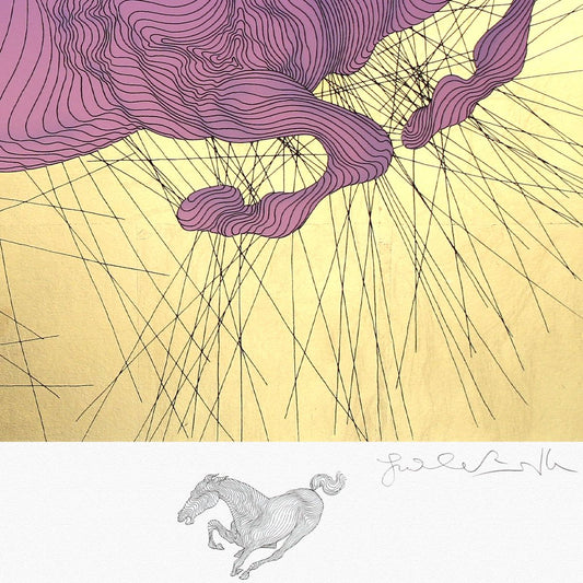 Guillaume Azoulay- Gold Leaf Silkscreen with Remarque "La Jument"