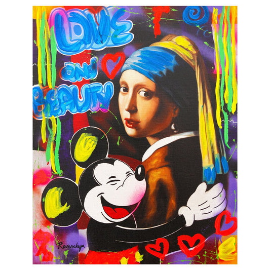 Nastya Rovenskaya- Original Mixed Media on Canvas "Classic Love I"