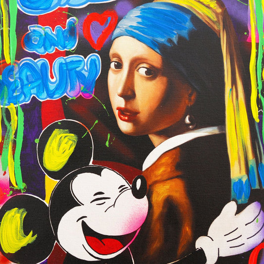 Nastya Rovenskaya- Original Mixed Media on Canvas "Classic Love I"