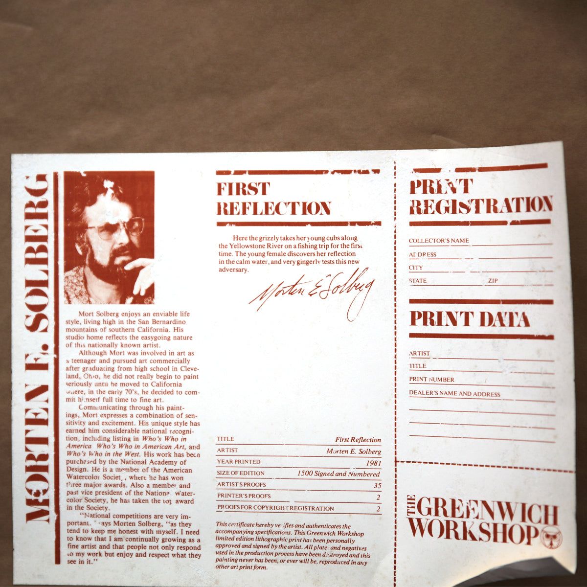 Morten F. Solberg- Offset Lithograph "First Reflection"