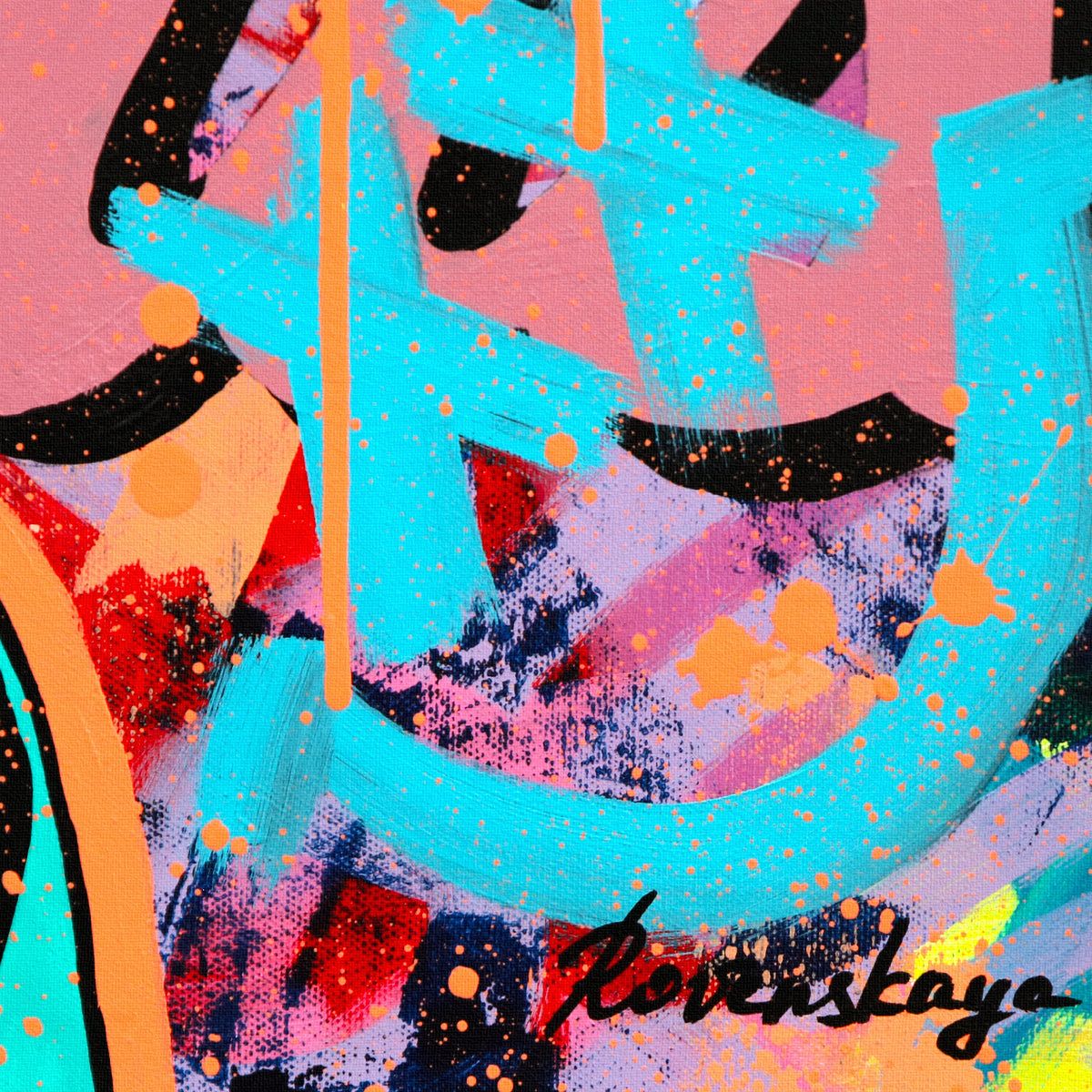 Nastya Rovenskaya- Original Oil on Canvas "Turquoise Icon"